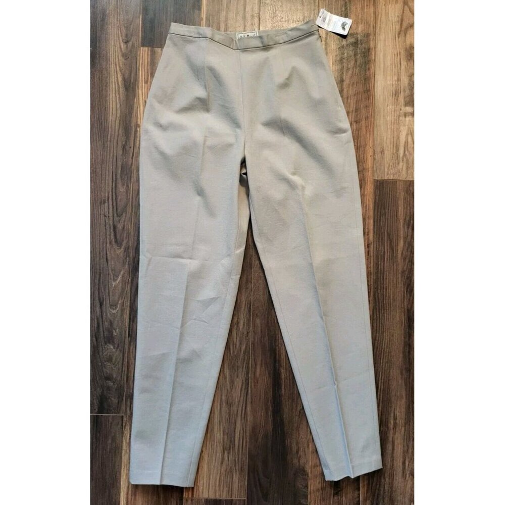 Vtg New With Tag LL Bean Beige Side Zip Tapered Leg Pants Sz 10 Stretch Lycra